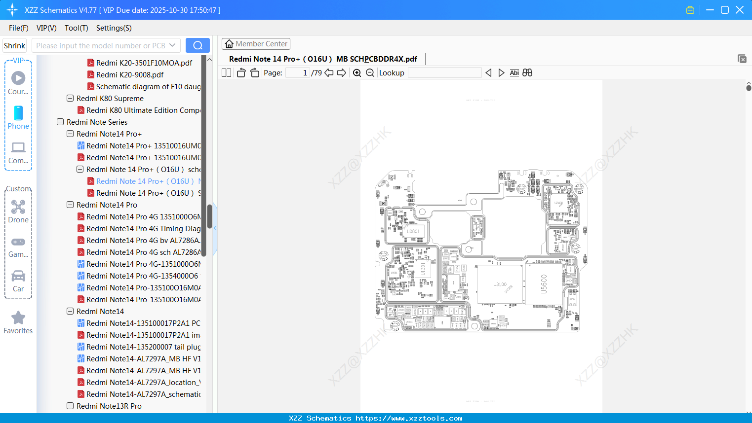 Xiaomi Redmi Note 14 Pro+гиO16Uгй MB SCH&PCBDDR4X
